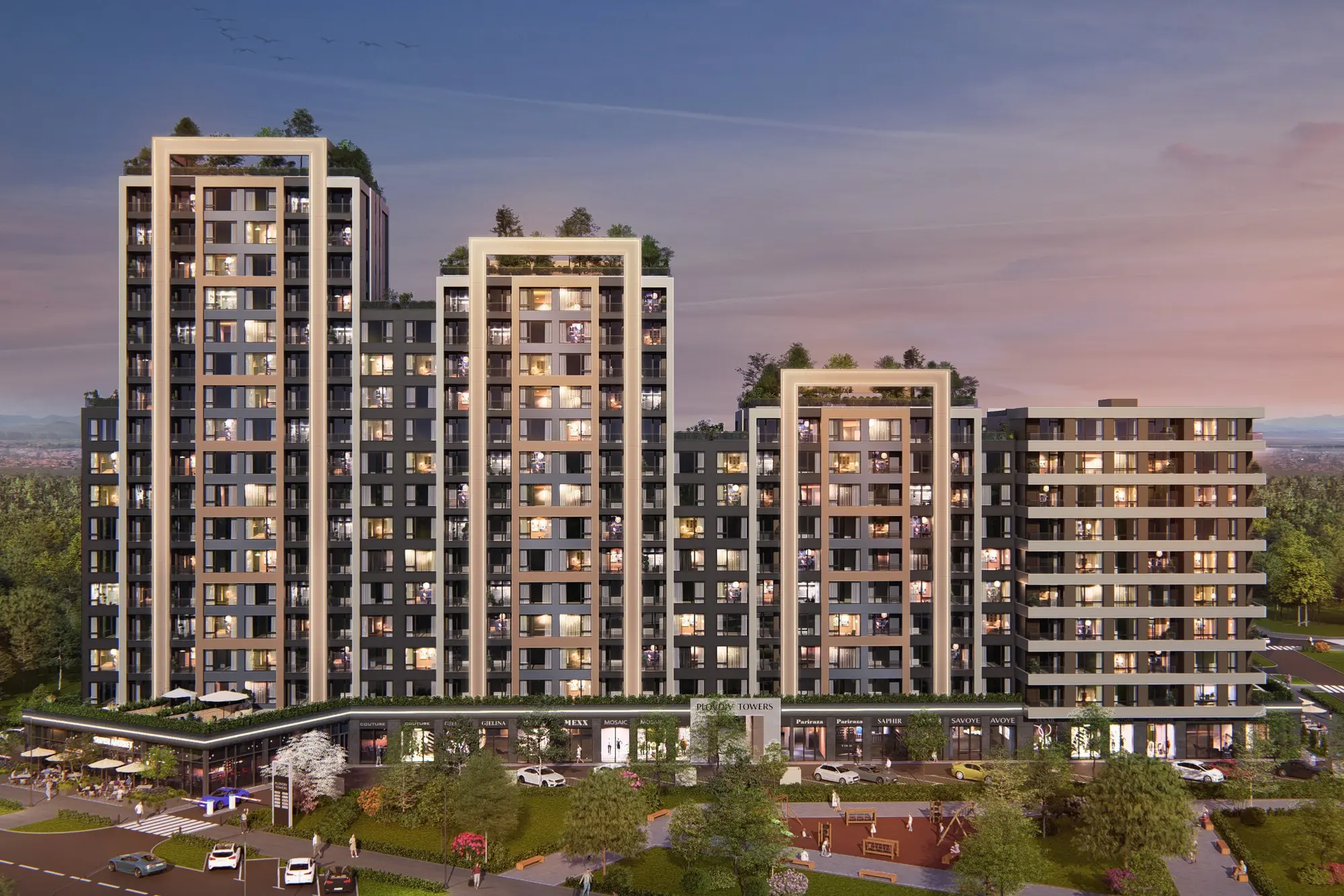 Plovdiv Towers 2 - визуализация с парка